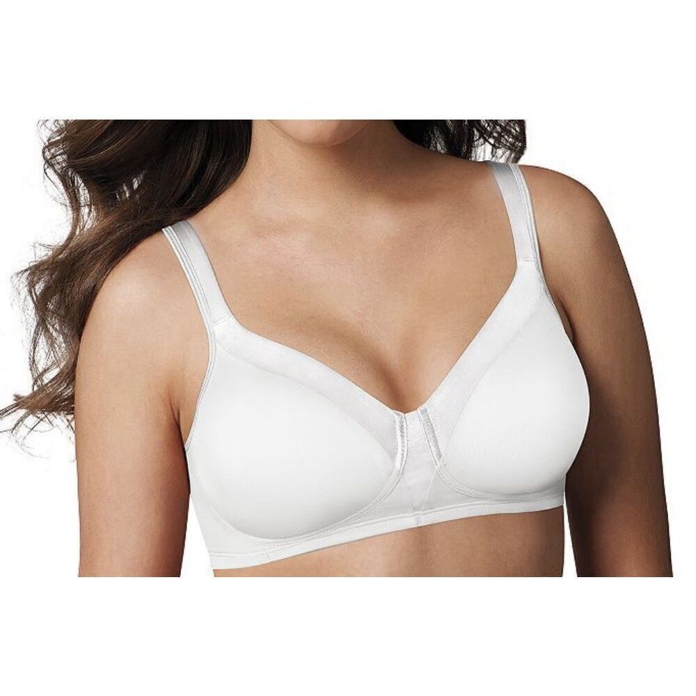 NEW WOMEN SIZE 46C PLAYTEX 18 HOUR SILKY SOFT SMOOTHING WHITE WIREFREE BRA